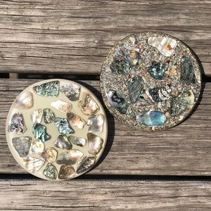 2 Abalone Shell Trivets